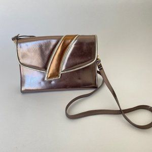 Sandler gold silver retro 70s inspired vintage purse